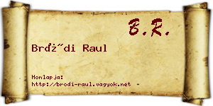 Bródi Raul névjegykártya